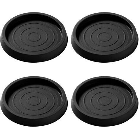 4 Pièces 6.4cm Patin Rond Antidérapant en Caoutchouc, Bed Sofa Wheel Anti-Slip Pad, Pied en Caoutchouc Pad, pour Lit Armoire Canapé Chaise Table, Noir