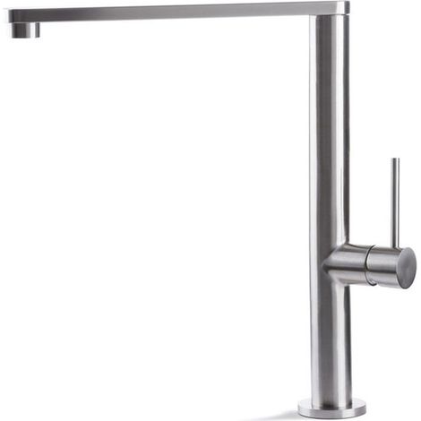 Prima+ Tiber Single Lever Flat Kitchen Sink Mixer Tap - Stainless Steel (1/2)