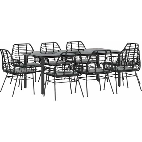 Maison Exclusive - Set de comedor jardín 9 piezas cojines ratán p (1/5)