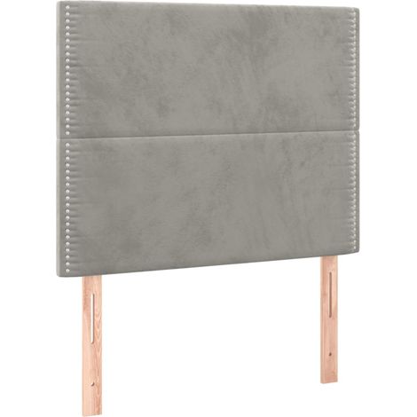 Maison Exclusive - Kopfteil Hellgrau 100 x 5 x 118/128 cm Samt