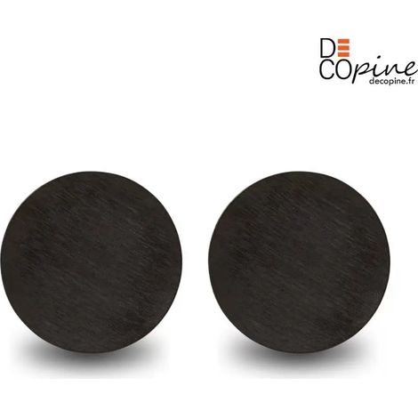 Lot de 2 Assiettes Artisanales Effet Bois Noir – Ø16 x H1,5 cm – Fait Main – Assiettes à Dessert Design Naturel (1/5)