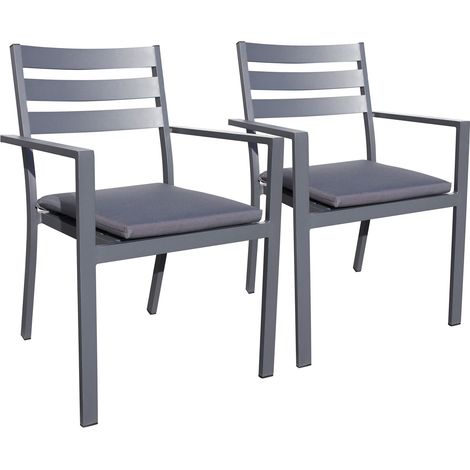 PELOSA - Set mit 2 stapelbaren Gartensesseln ausem Aluminium - DCB GARDEN (1/5)