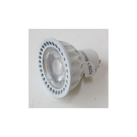 Ampoule LED 5W COB blanc chaud 2700K 370lm culot GU10 230V non-dimmable coque blanche faisceau 45° X-SPOT (1/2)