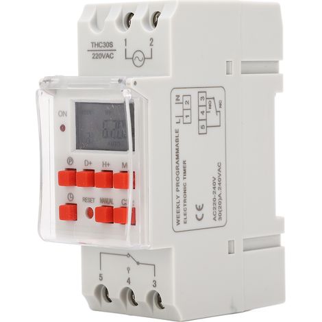 Minuterie numérique programmable avec affichage LCD, durée de 1 à 1 seconde, 168 heures, 20 positions marche/arrêt, pour appareils électroménagers 220-240 V CA. (1/5)
