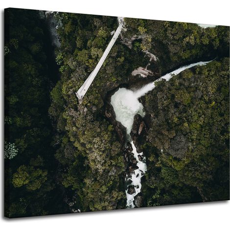Lienzo impreso con vista de pájaro de la naturaleza, 100x80 cm.