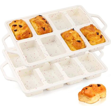 Set di 2 stampi in silicone per dolci - Stampo per alimenti - Stampo per torte - Bianco - 35,321,73,6 cm (1/5)
