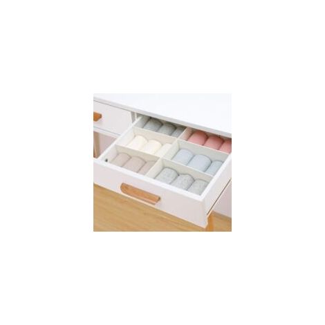 Schubladeneinteiler aus Kunststoff, Schubladenorganizer mit Gittereinsatz für Zuhause, Kleiderschrank, Schreibwaren, Kosmetik, weiß - Crezuo (1/4)