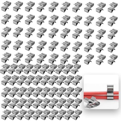 Pinces de câble solaire PV - Colliers de câble - Pour panneau solaire - Cadre de remorque - Pinces de câble en PVC - Organisateur de câble pour câble photovoltaïque, panneau solaire, (1/5)