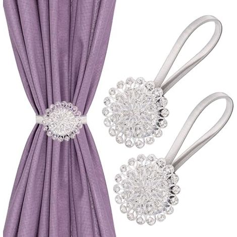 CSPARKV - Abrazaderas magnéticas para cortinas de cristal de 32 cm, 2 hebillas magnéticas para cortinas, sujetadores con alambre de resorte, sin perforaciones, decoración para el hogar y la oficina, c (1/5)