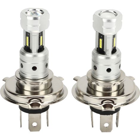 Airshi Ampoule de Phare de Moto, économie d'énergie 100 W 2 Ampoules de Phare LED Super Lumineuses H4 pour UTV (Lumière blanche)