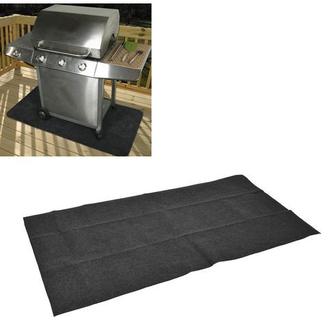 Tapis de sol ignifuge pour barbecue, 71.7x35.8 pouces, idéal pour camping et randonnée, protection contre les taches d'huile. (1/5)