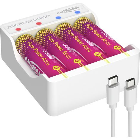 ANSMANN Pure Power - 4 piles rechargeables AA et module de charge (1/5)