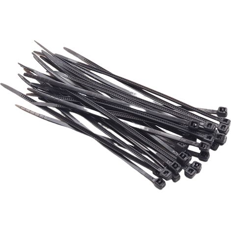 Lot de 100 attaches de câble en nylon (1,9 mm × 145 mm, convient pour les diamètres de 3 à 40 mm, noires) (1/4)
