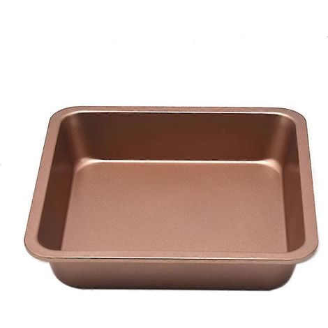 8-Zoll-Quadrat-Backform aus Kohlenstoffstahl, Ofenform für Brot, Kekse und Kuchen-Golden (1/4)