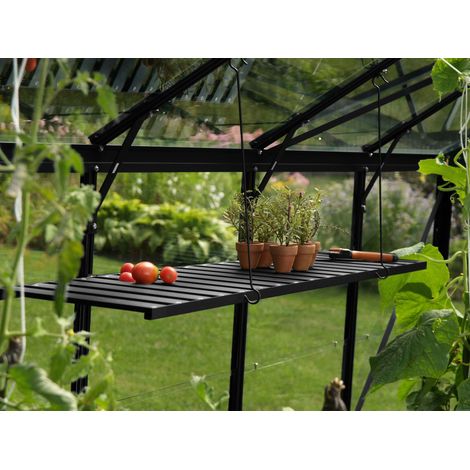 Vitavia abklappbares Alu-Pflanzregal für Gewächshäuser, schwarz, 120 x 29 cm (1/5)