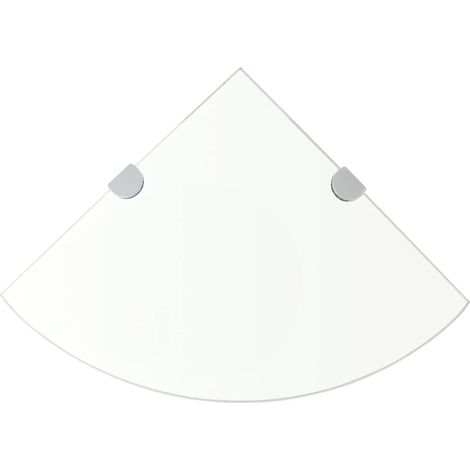 Étagères d’angle murales en verre trempé transparent, 2 pièces, 25 x 25 cm - PANGIVO (1/5)