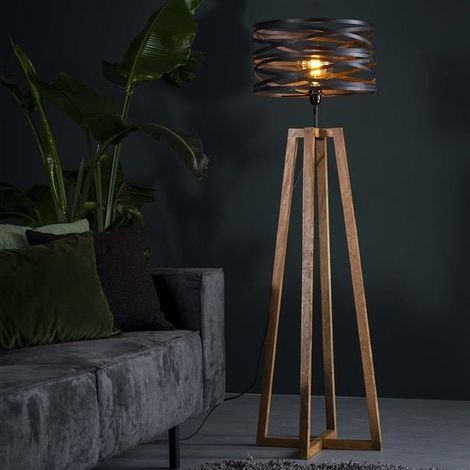 Twist Stehlampe Industrial Holz (1/4)