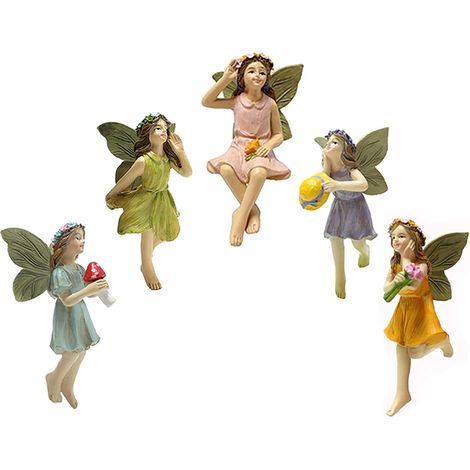 Lot de 5 mini figurines de jardin en résine vintage pour jardin, cour, pelouse, décoration d'intérieur (1/5)