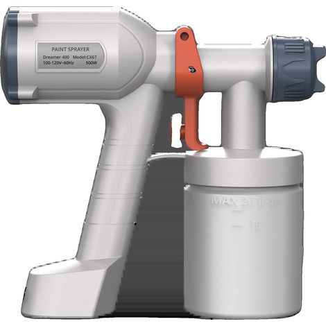 Pistola de pintura, ligera, con patrones de pulverización ajustables, color blanco. (1/2)