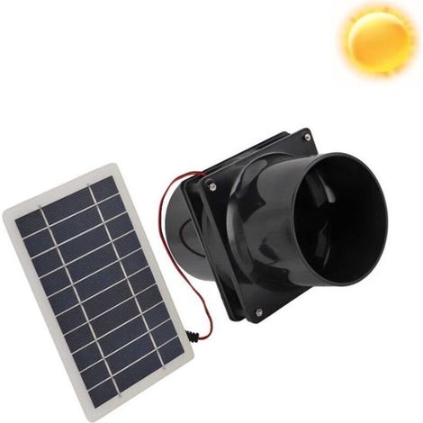 Ventilateur d'extraction solaire 10W – Panneau solaire 12V – Circulation d'air pour serre, camping-car, poulailler – Installation facile (1/4)