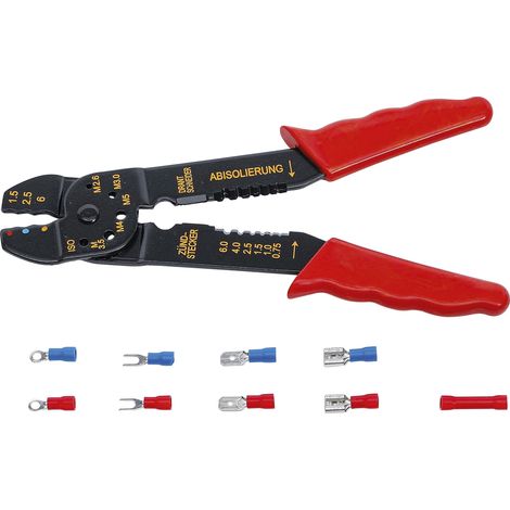 Pince à sertir avec assortiment de cosses de câble 200 mm 61 pièces (1/5)
