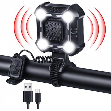140 dB 2-in-1 Fahrradhupe + Scheinwerfer – 6 Klangmodi – USB-C – IPX6 wasserdicht – Für Fahrräder, Roller und E-Bikes (1/5)