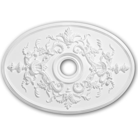 Rosone soffitto parete 156041 Profhome elemento decorativo elemento soffitto stile neoimpero bianco 78,5 x 54,4 cm (1/5)