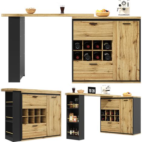 Table à manger extensible 138 - 220 x 39 x 105 cm cm avec plateau bois - naturelle (1/5)