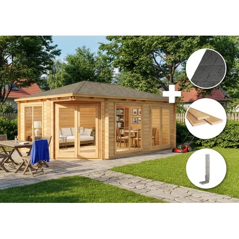 ECO Set - Abri de jardin Julia Naturel , 34 mm Épaisseur paroi 598 x 410 cm (1/5)