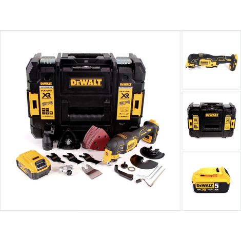 DeWalt DCS 356 NT Akku Multitool 18V Brushless + 35tlg. Zubehör + 1x Akku 5,0 Ah + TSTAK - ohne Ladegerät