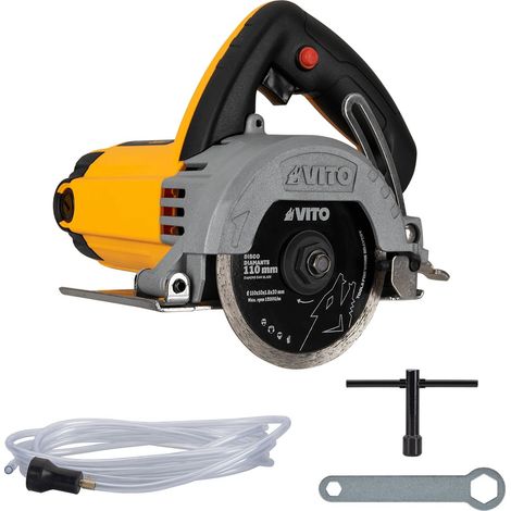 Vito – Scie à carrelage 1550W – Profondeur de coupe 34mm – Disque 110mm – Moteur refroidi par eau pour coupes précises – Poignée ergonomique