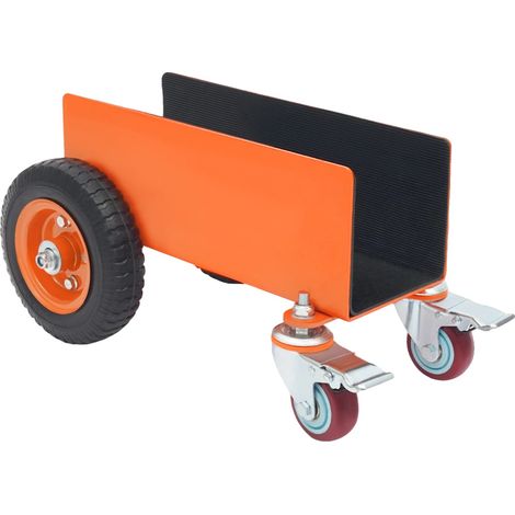 Chariot à panneaux, construction robuste, roulettes pivotantes verrouillables, Orange (1/2)