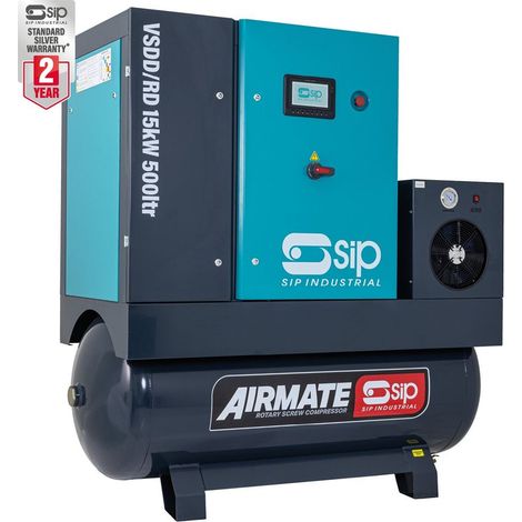 SIP VSDD/RD 15kW 8bar 500L 400V Rotary Screw Compressor with Dryer (1/5)