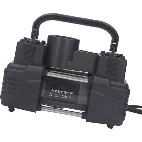 Compresseur d'air 12V avec pompe double cylindre, affichage numérique LED, manomètre 100PSI, gonfleur de pneus auto (1/5)