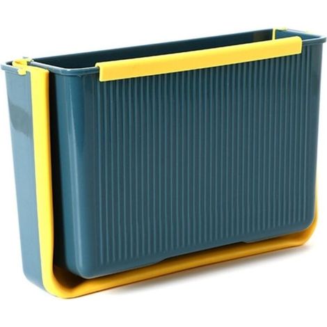 Poubelle murale pliable bleue grande capacité – Gain de place, se replie quand inutilisée (1/5)