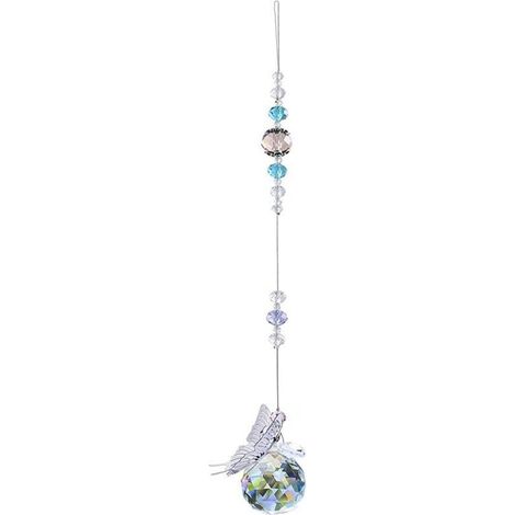 Décoration de Pendentif Papillon, Accessoires de Décoration de Lustre Exquis, Boule de Prisme en Cristal à Facettes Multiples Présente la Plus Belle Couleur (1/5)