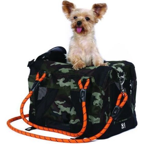 Sac de transport - M PETS - REMIX 2 en 1 Camouflage & Orange - 41 x 28 x 28 cm - Pliable - Léger - Ceinture baudrier (1/5)