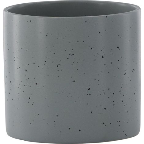 Pot Déco en Céramique "Sane" 18cm Gris Foncé (1/4)