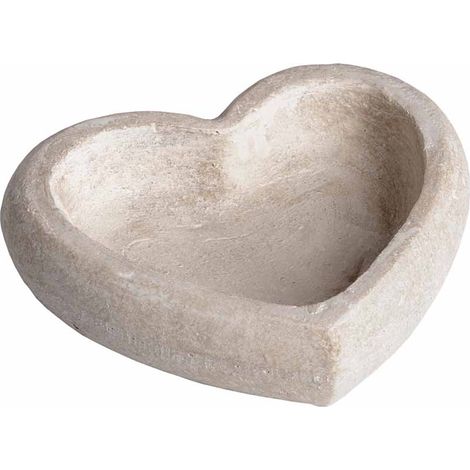 Deep Heart Dish - Stone - L5 x W21 x H23 cm - Cream