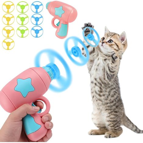 Cat Chasing Toy avec des Hélices Volante,avec 10 Soucoupes Volante (1/5)