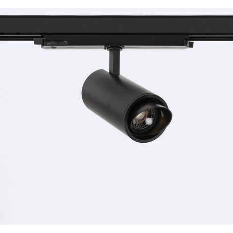 Faretto LED Fasano Nero 30W Cilindro Obliquo Regolabile DALI per Binario Trifase 2700K Bianco Caldo (1/5)