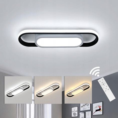 COMELY Dimmbare LED-Deckenleuchte, 26 W, 3000 lm, moderne Deckenleuchte mit Fernbedienung/App, 3000 K – 6500 K, rechteckige Deckenlampe, für Wohnzimmer, Schlafzimmer, Küche, Flur, Studio
