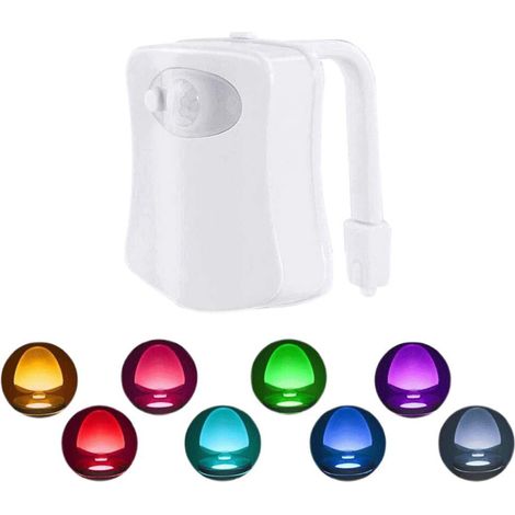 Luce notturna a LED per WC a 8 colori con sensore di movimento (1/2)