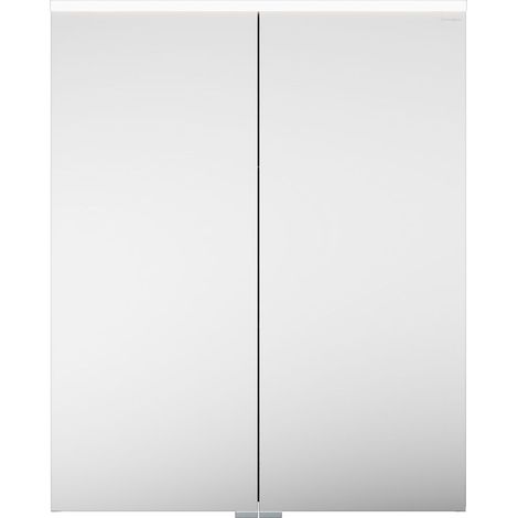 burgbad Eqio armario con espejo con luz LED superior, 2 puertas,