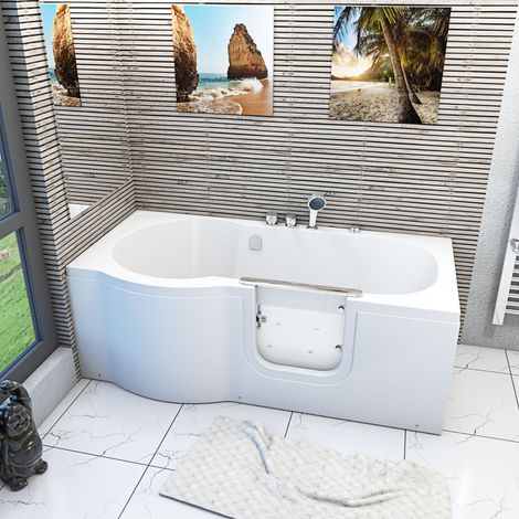 Seniorenwanne mit Tür Whirlpool S12-EH-AIR-R Badewanne 85x170cm (1/5)