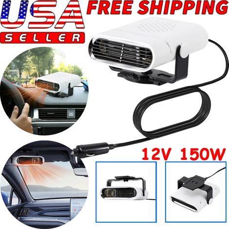 Chauffe-voiture portable 12V 150W, ventilateur de chauffage électrique, dégivreur et désembueur, refroidisseur, chauffage rapide pour véhicule, couleur blanc (1/5)