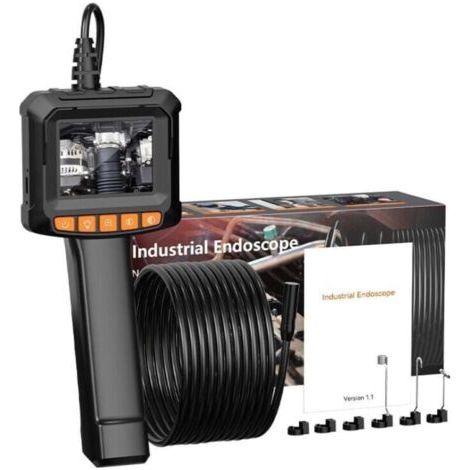 Caméra endoscopique, endoscope haute définition 1080P, indice d'étanchéité IP67, caméra d'inspection de tuyaux de 2,4 pouces, câble semi-rigide de 5 mètres, 8 lumières LED réglables (1/5)