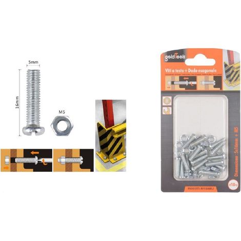 Trade Shop - SET 18 PZ VIEW CROCE TONDA 5X16 MM MIT EXAGON DAID M5 90967 - (1/2)