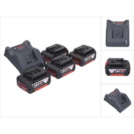 Caricabatterie Bosch GAL 18V-20 10,8 - 18 V 2 A ( 2607226281 ) + 4x GBA 18 V 5,0 Ah ( 4x 2607337069 )