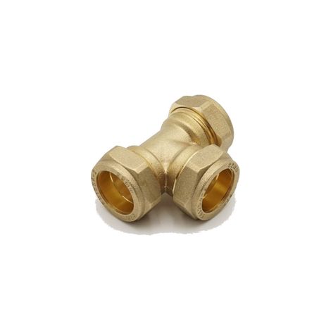 Prima Classic Compression Equal Tee 22mm Brass Fitting (1/2)